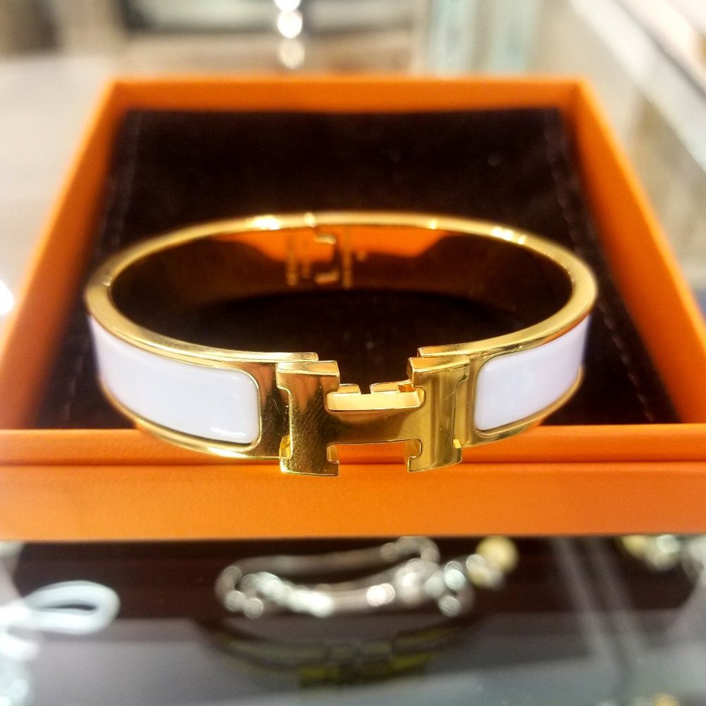 Hermes H Click Clack Bracelet with box and bag